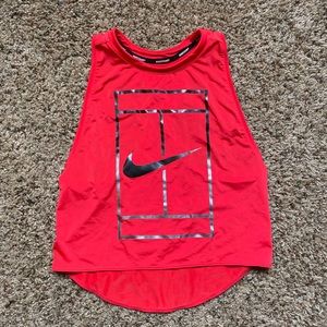 Nike Red Dri Fit Crop Tank Top